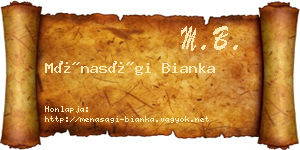 Ménasági Bianka névjegykártya